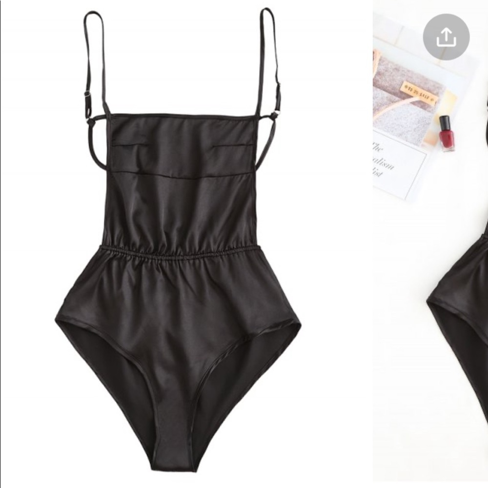 Backless Cami Satin Bodysuit